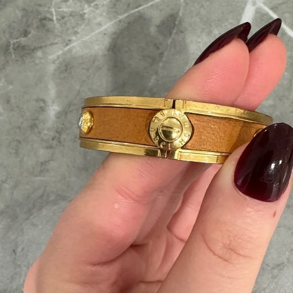 Vintage Henri Bendel Gold and Brown Bracelet with Crystal Details - Picture 2 of 3